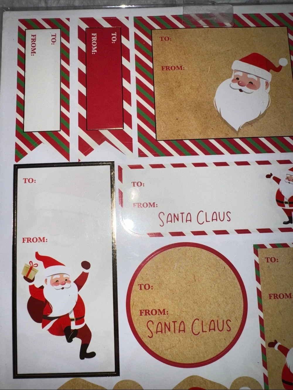 Sheffield Home Santa Claus Gift Labels Stickers - Red, Gold, White